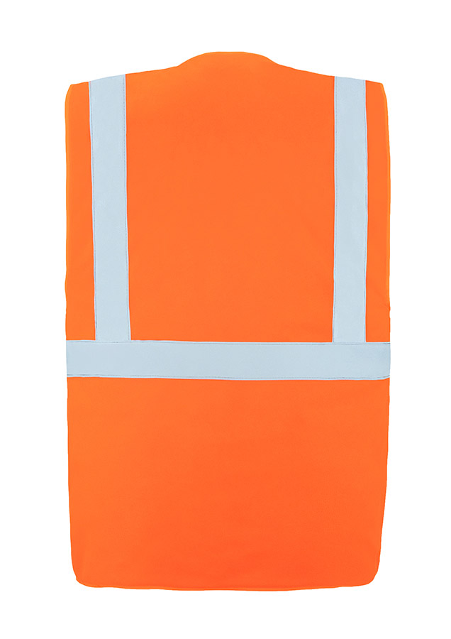 Gilet de sécurité jaune signal matelassé Korntex Comfort Fit (réf. KXCMFP), vue arrière avec fermeture éclair