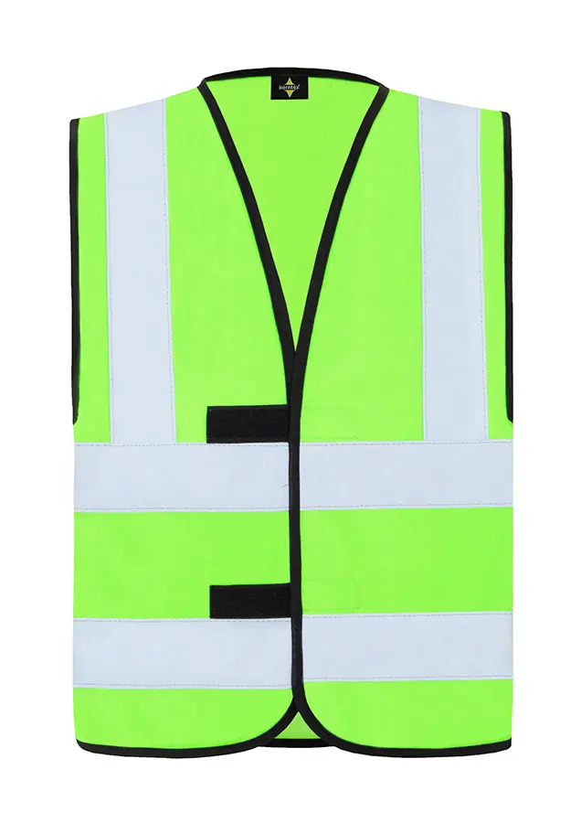KXVR-warnweste-vier-reflexstreifen-hellgruen-warnwesten-korntex-front