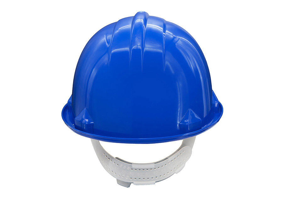 Basic Schutzhelm „Le Havre“ mit Regenrinne in robuster Einheitsgröße, zuverlässiger Baustellenhelm mit Adaptertaschen für Zubehör.