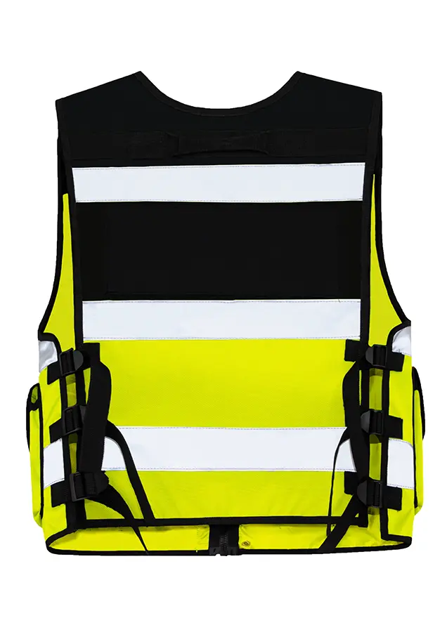 KXTAC-weste-tactical-reflexstreifen-reissverschluss-taschen-klettverschluss-gelb-schwarz-warnwesten-korntex-back
