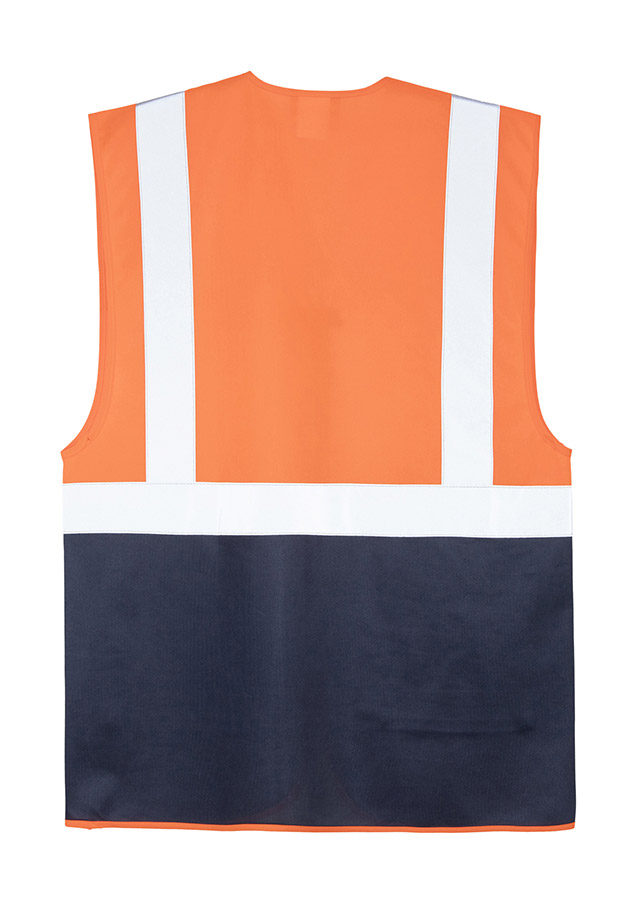 Korntex Warnweste Hamburg KXCMF in Orange-Navy mit Reflexstreifen und Taschen